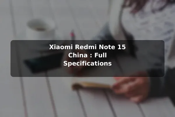 Xiaomi Redmi Note 15 (China): Full Specifications